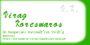 virag korcsmaros business card